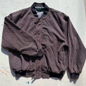 Men's Vintage Crocodile Brand Jacket Multicolor Striped L Bomber Zip Preppy City